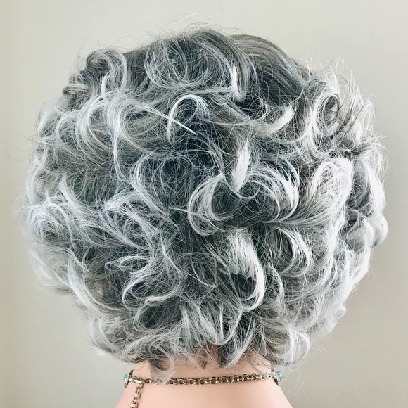 “Put On & Go” Dark Rooted Grey Synthetic Wig for Daily Wear/Cosplay & Events - Picture 2 of 3